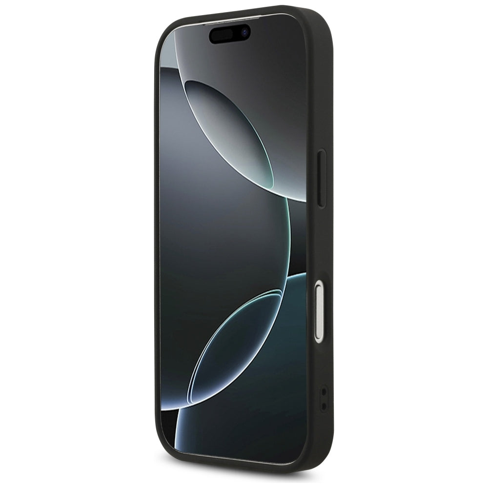 Handyhülle für iPhone 18 Pro / 17 Pro, Guess 4G Triangle Logo mit MagSafe, Schwarz
