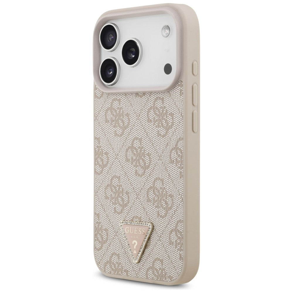 Handyhülle für iPhone 18 Pro / 17 Pro, Guess 4G Triangle Logo mit MagSafe, Rosa