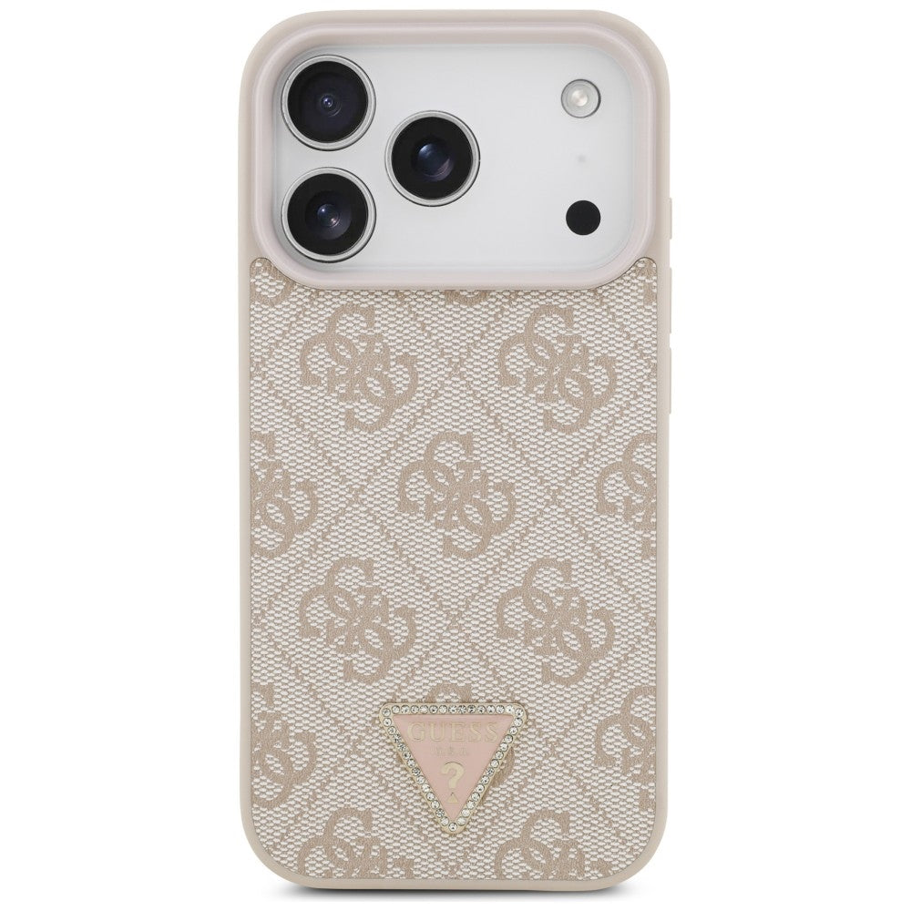 Handyhülle für iPhone 18 Pro / 17 Pro, Guess 4G Triangle Logo mit MagSafe, Rosa