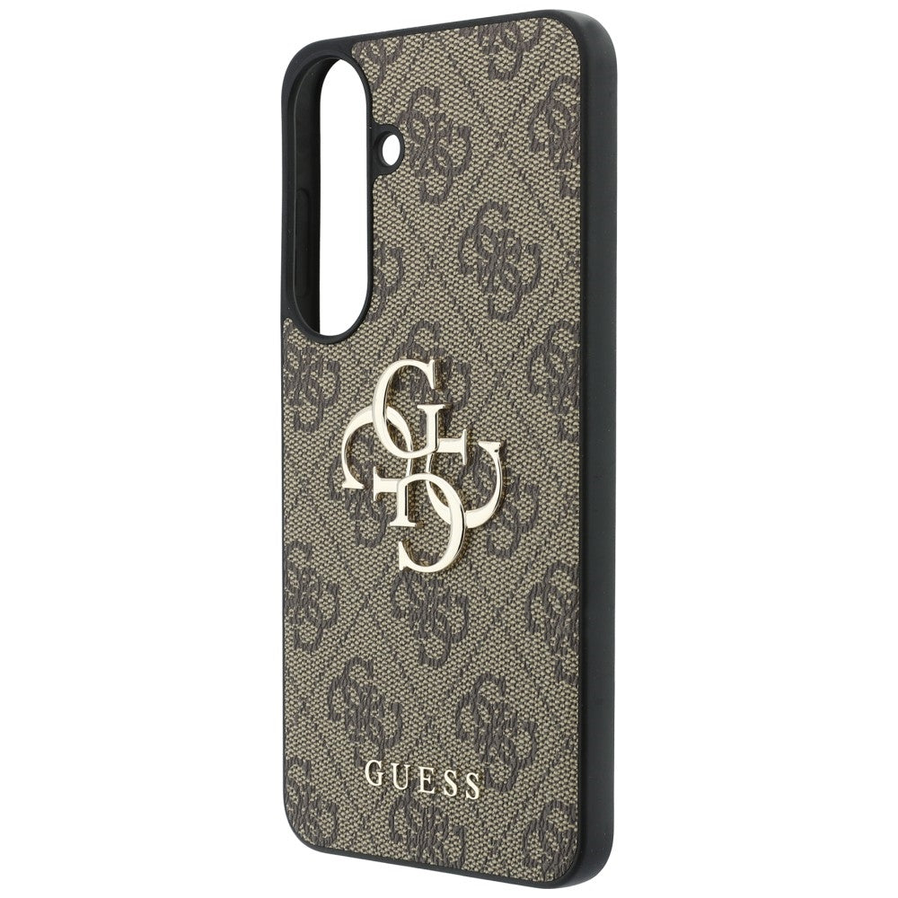 Handyhülle für Galaxy S26 FE, Guess Leather 4G Metal Logo, Braun