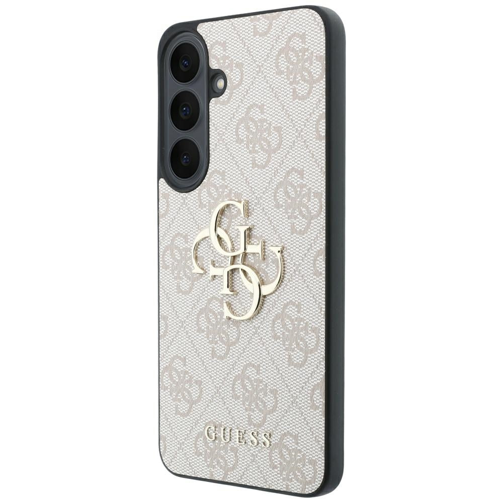 Handyhülle für Galaxy S26 FE, Guess Leather 4G Metal Logo do Galaxy S26 FE, Rosa