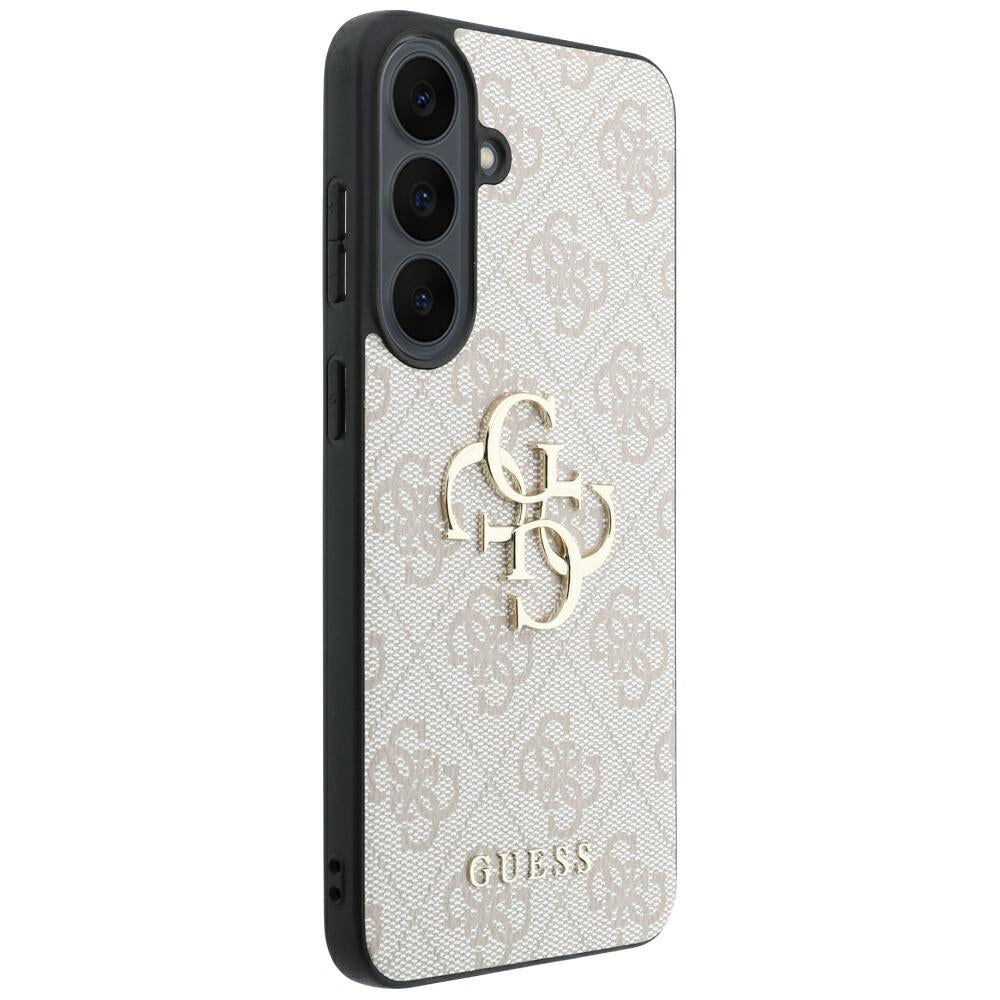 Handyhülle für Galaxy S26 FE, Guess Leather 4G Metal Logo do Galaxy S26 FE, Rosa