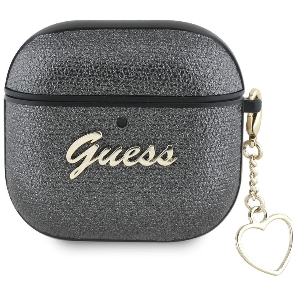 Schutzhülle für AirPods 5 / 4, Guess Metallic Script Charm, Schwarz