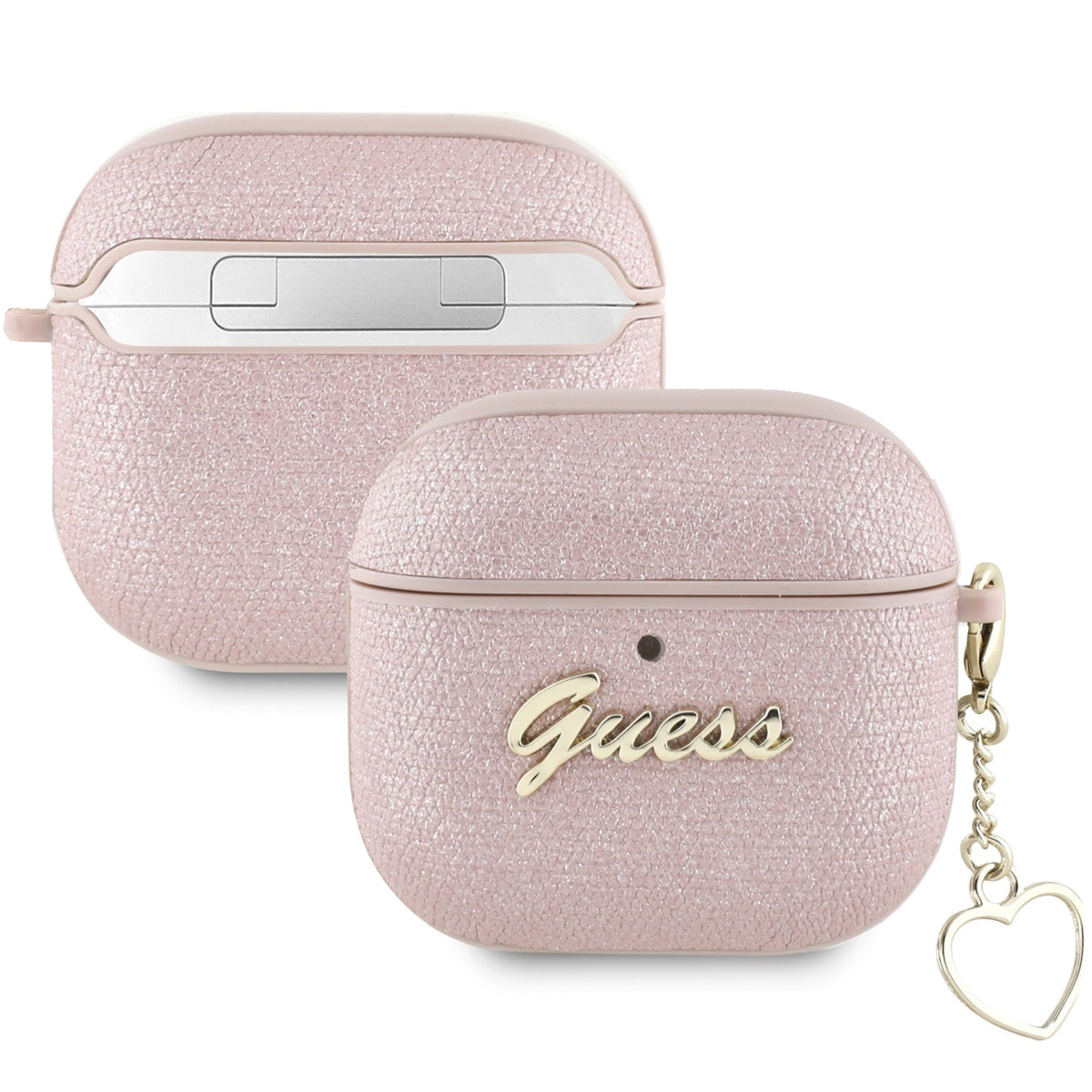 Schutzhülle für AirPods 5 / 4, Guess Metallic Script Charm, Rosa