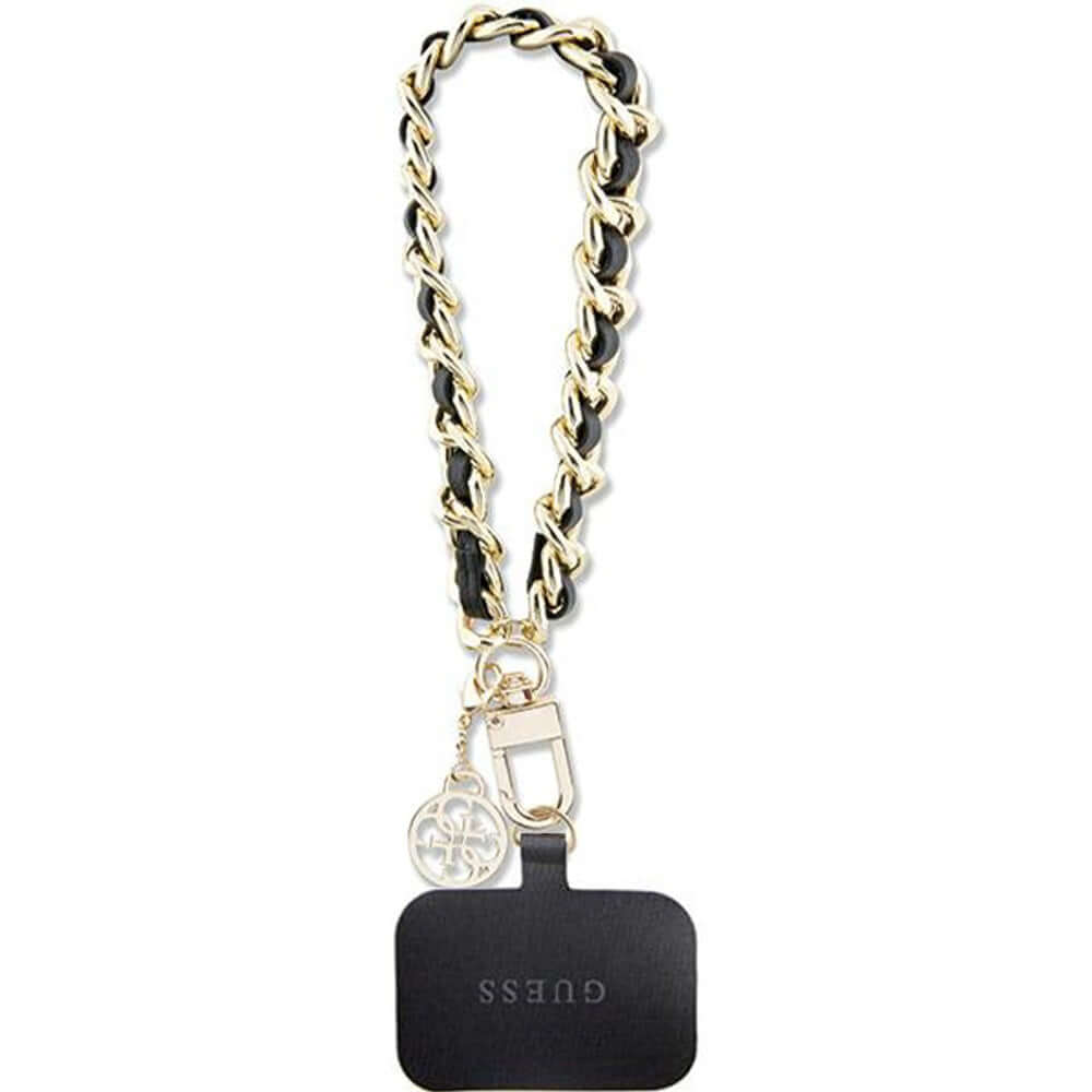 Handy-Lanyard Guess Universal Wirst Chain / Gürtel, Schwarz mit Goldener Kette