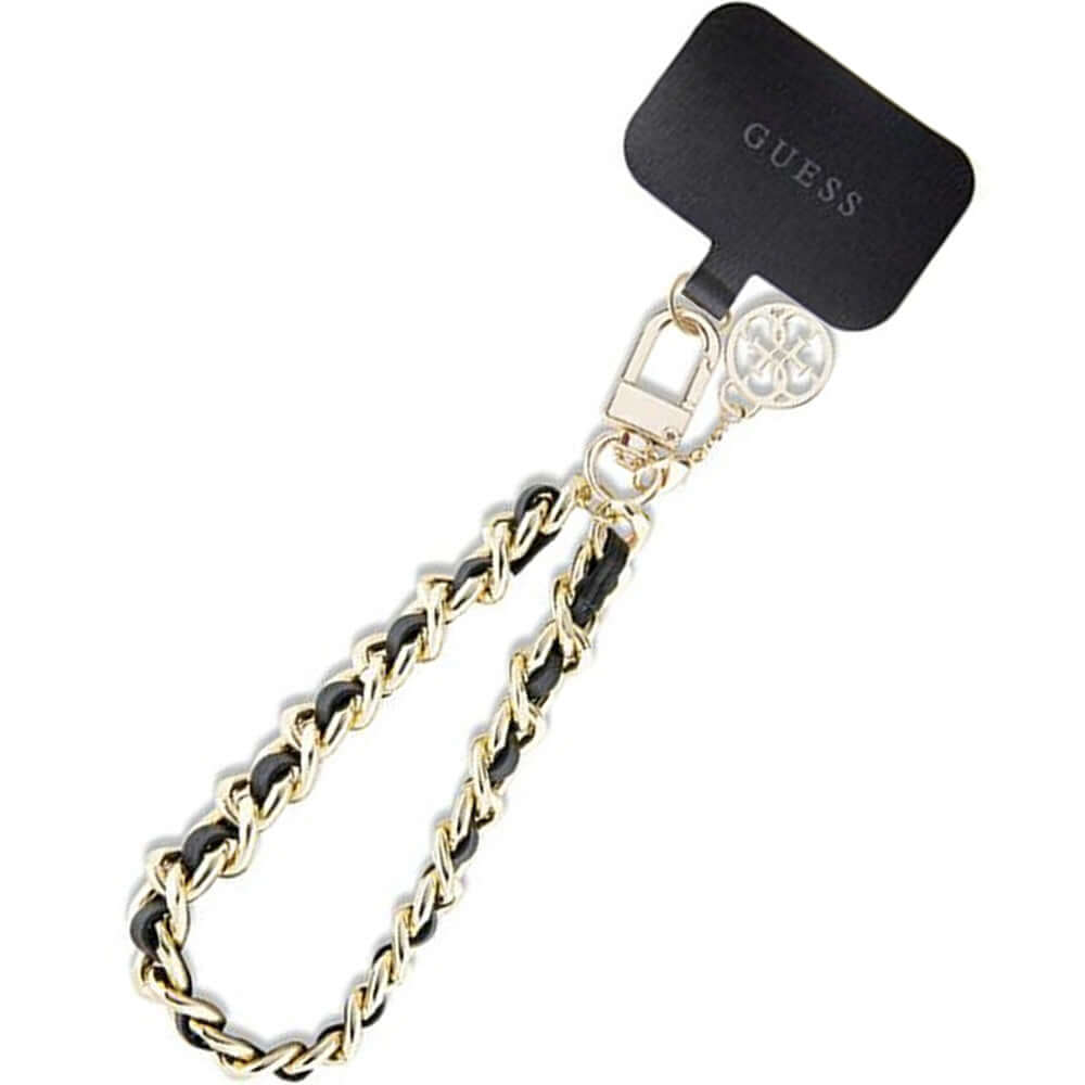 Handy-Lanyard Guess Universal Wirst Chain / Gürtel, Schwarz mit Goldener Kette