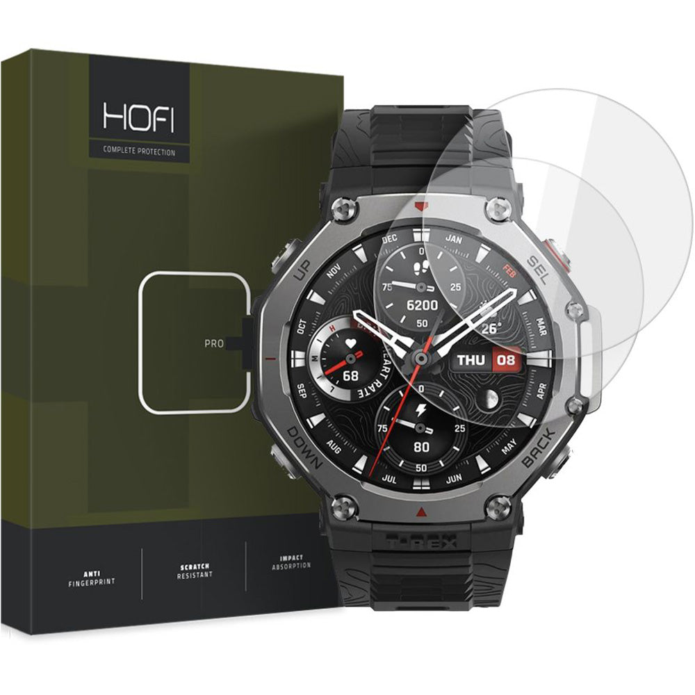 Gehärtetes Glas für Amazfit T-Rex 3, Hofi Glass Pro+, 2 Stück