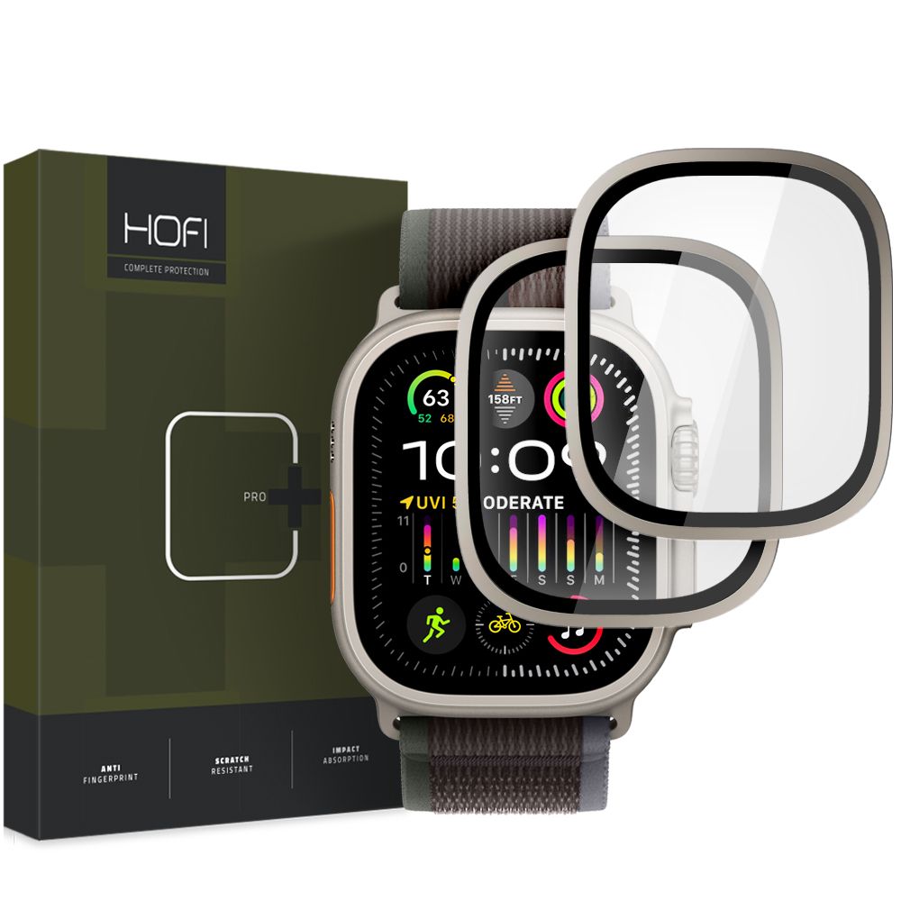 Gehärtetes Glas für Apple Watch Ultra 4/3/2/1 49 mm Hofi Glass Ring, Titan