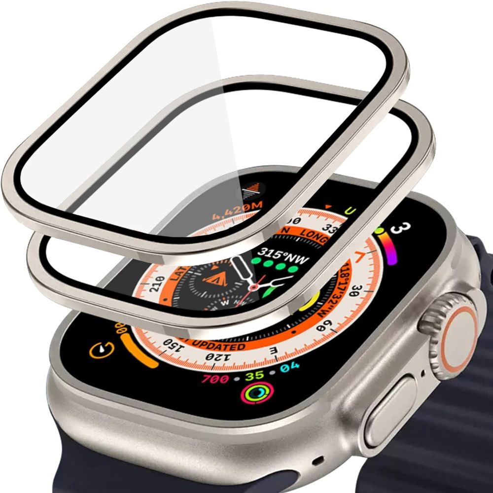 Gehärtetes Glas für Apple Watch Ultra 4/3/2/1 49 mm Hofi Glass Ring, Titan