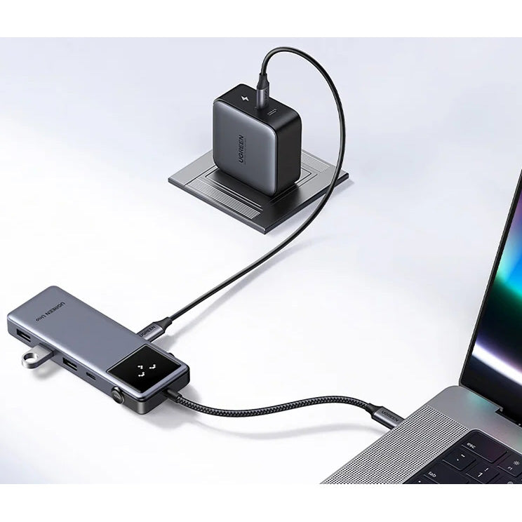 HUB 6in1, HDMI 4K/60Hz, 3x USB-A, USB-C, USB-C PD 100W, 5 Gb/s, Ugreen CM889, Grau