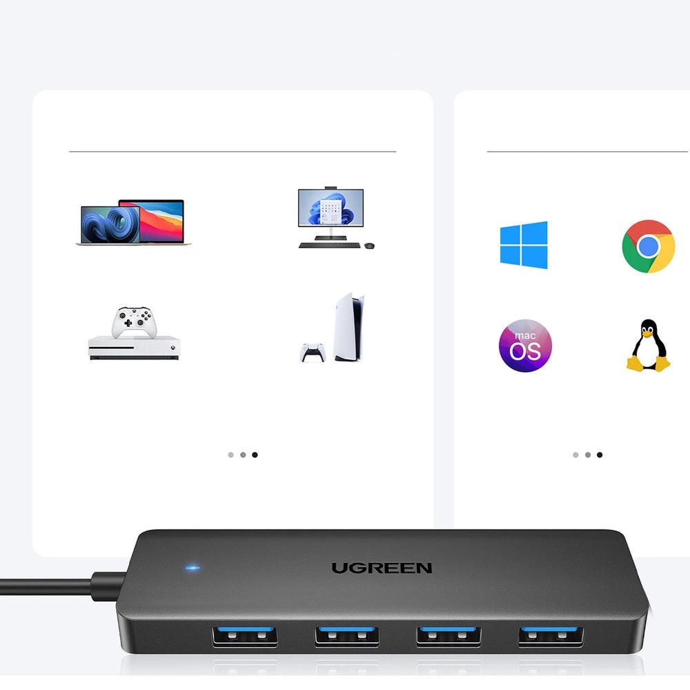Hub USB-A - 4x USB 3.0, Ugreen CM319, Schwarz