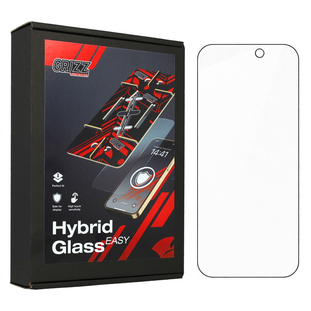 Bildschirmglas für iPhone 17, Grizz Protector HybridGlass Easy mit Applikator, 2 Stück
