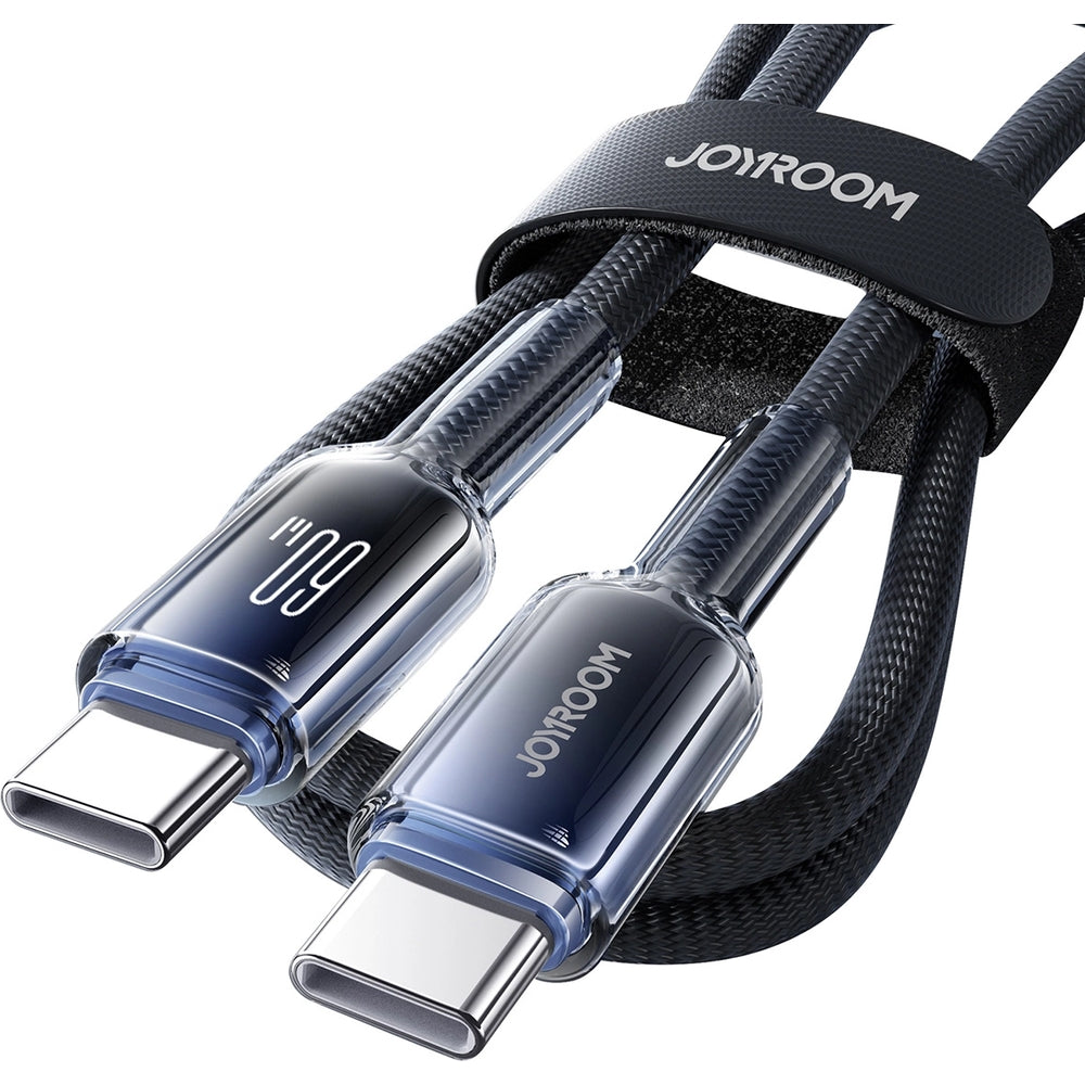 Ladekabel / Datenkabel USB-C zu USB-C, Joyroom Crystal-Clear Series, 60W PD, 1.2m, Schwarz
