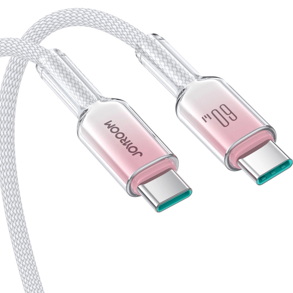 Ladekabel / Datenkabel USB-C zu USB-C, Joyroom Crystal-Clear Series, 60W PD, 1.2m, Weiß
