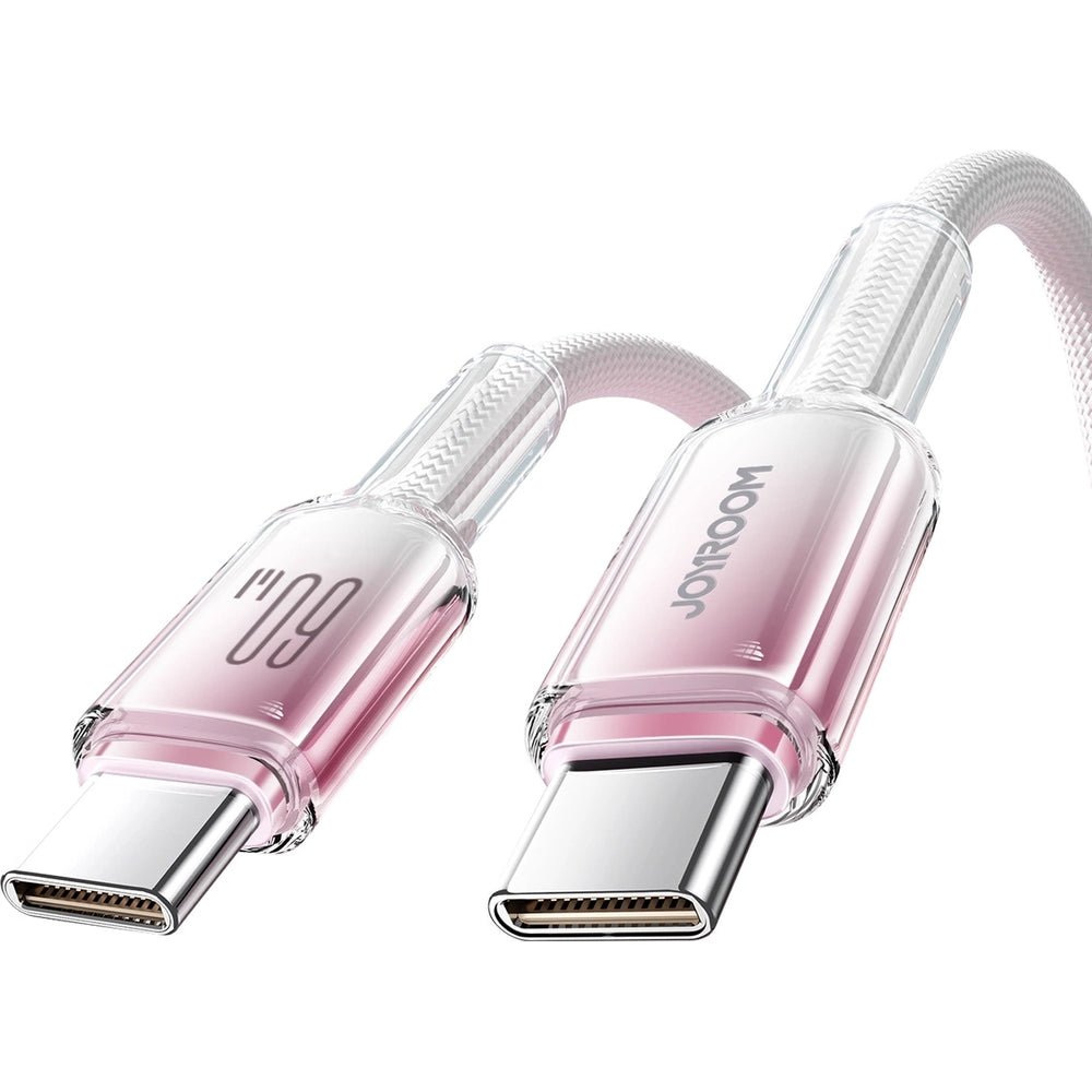 Ladekabel / Datenkabel USB-C zu USB-C, Joyroom Crystal-Clear Series, 60W PD, 1.2m, Weiß