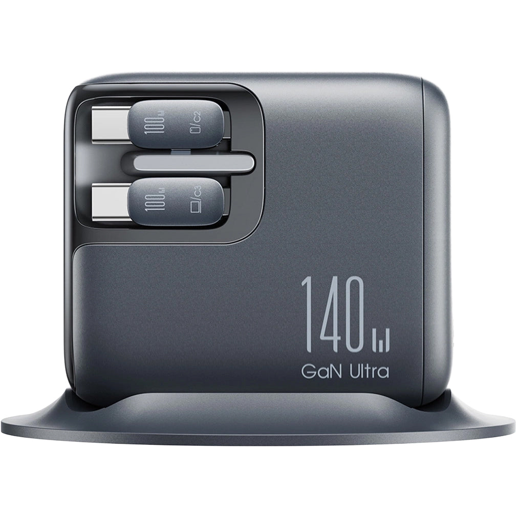 Ladestation GaN mit 140W, 3x USB-C PD 3.1 und 2x USB-A QC 3.0, JoyRoom Podix JR-TRD01, mit LCD-Display, Grau