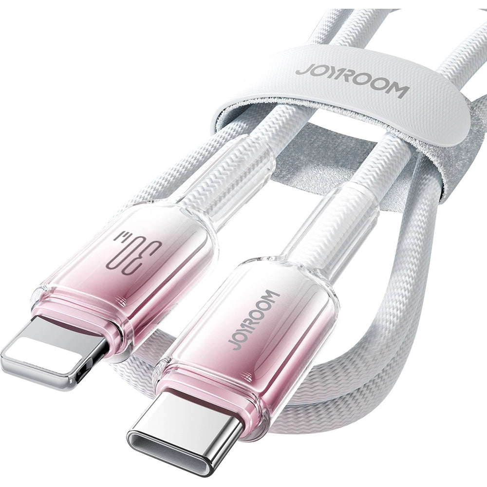 Ladekabel / Datenkabel USB-C zu Lightning, Joyroom Crystal-Clear Series, 30W PD, 1.2m, Weiß