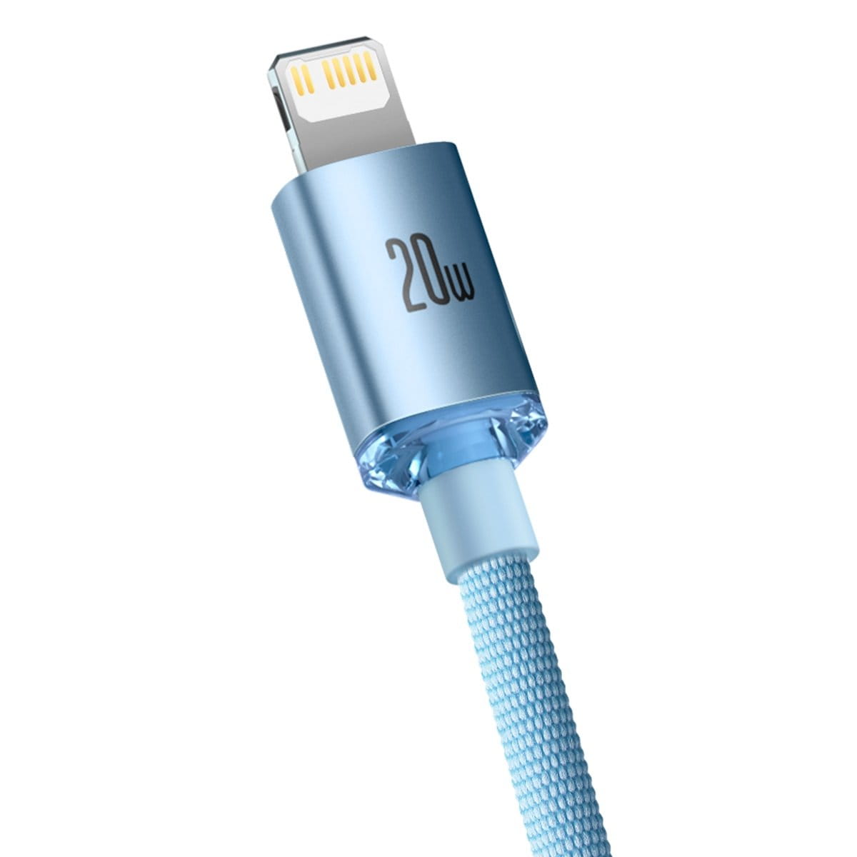 Kabel Baseus Crystal Shine 20W 2,4A USB-C für Lightning 2M, Hellblau
