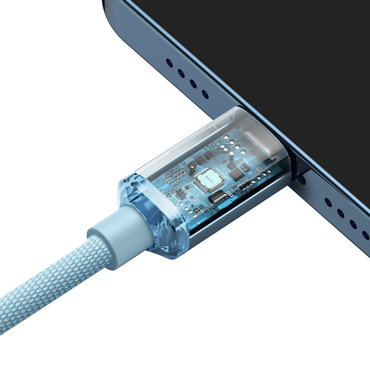 Kabel Baseus Crystal Shine 20W 2,4A USB-C für Lightning 2M, Hellblau