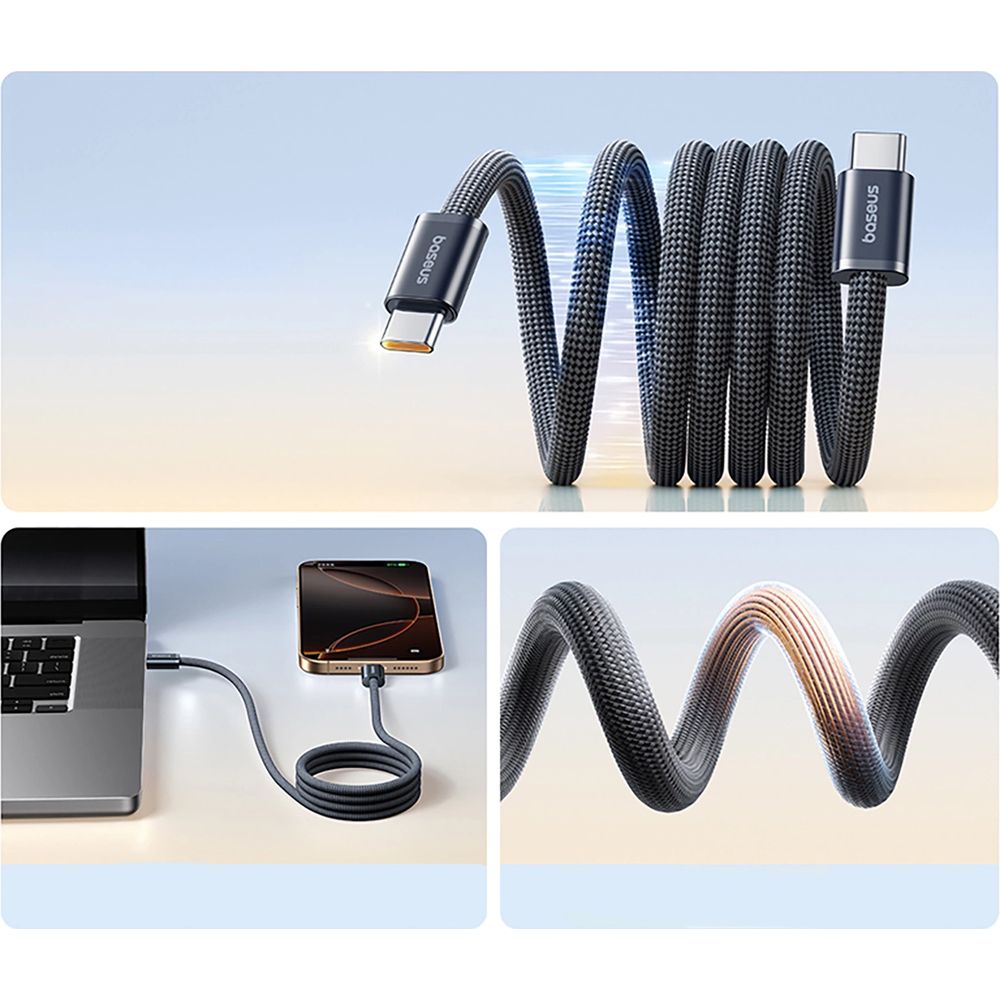 Magnetkabel USB-C auf USB-C, Baseus Dynamic 4 Pro, 100W PD, 1 m, Schwarz