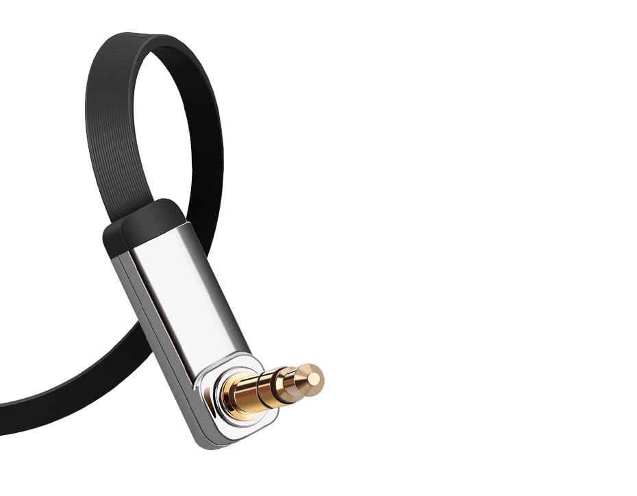 Audiokabel miniklinke 3,5 mm zu AUX, Ugreen, 2 m, Schwarz mit grauen Steckern