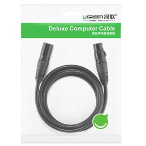 Ugreen Audio / Verlängerungs / Mikrofonkabel XLR (weiblich) - XLR (männlich), 3 m, Schwarz