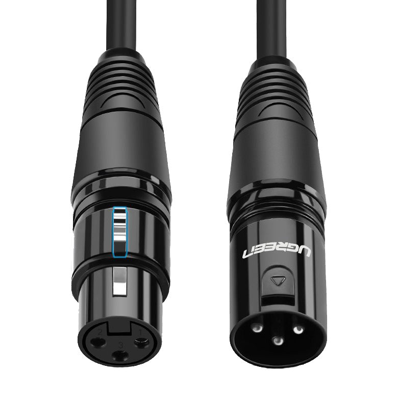 Ugreen Audio / Verlängerungs / Mikrofonkabel XLR (weiblich) - XLR (männlich), 3 m, Schwarz
