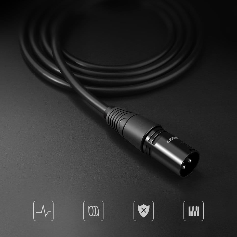 Ugreen Audio / Verlängerungs / Mikrofonkabel XLR (weiblich) - XLR (männlich), 3 m, Schwarz
