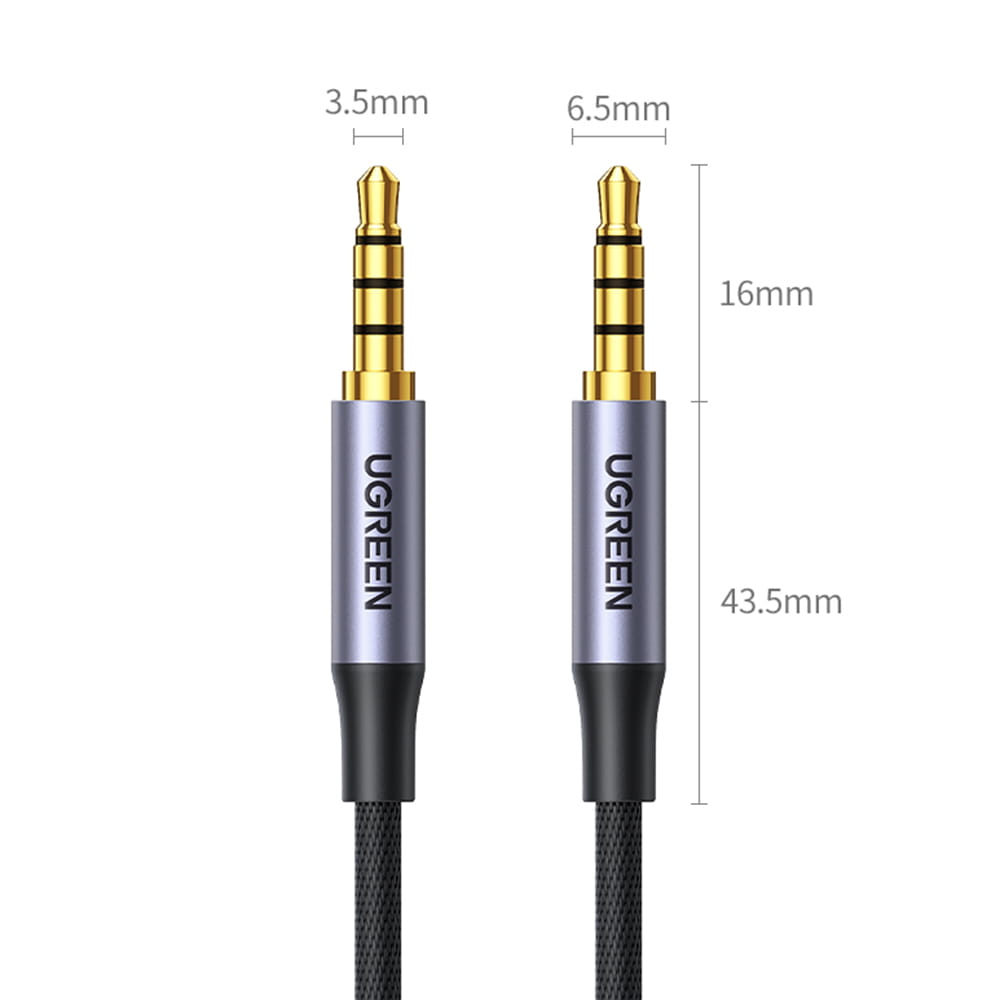 Kabel Ugreen AUX 3,5 mm Mini Jack(2x Stecker), 2m, Schwarz