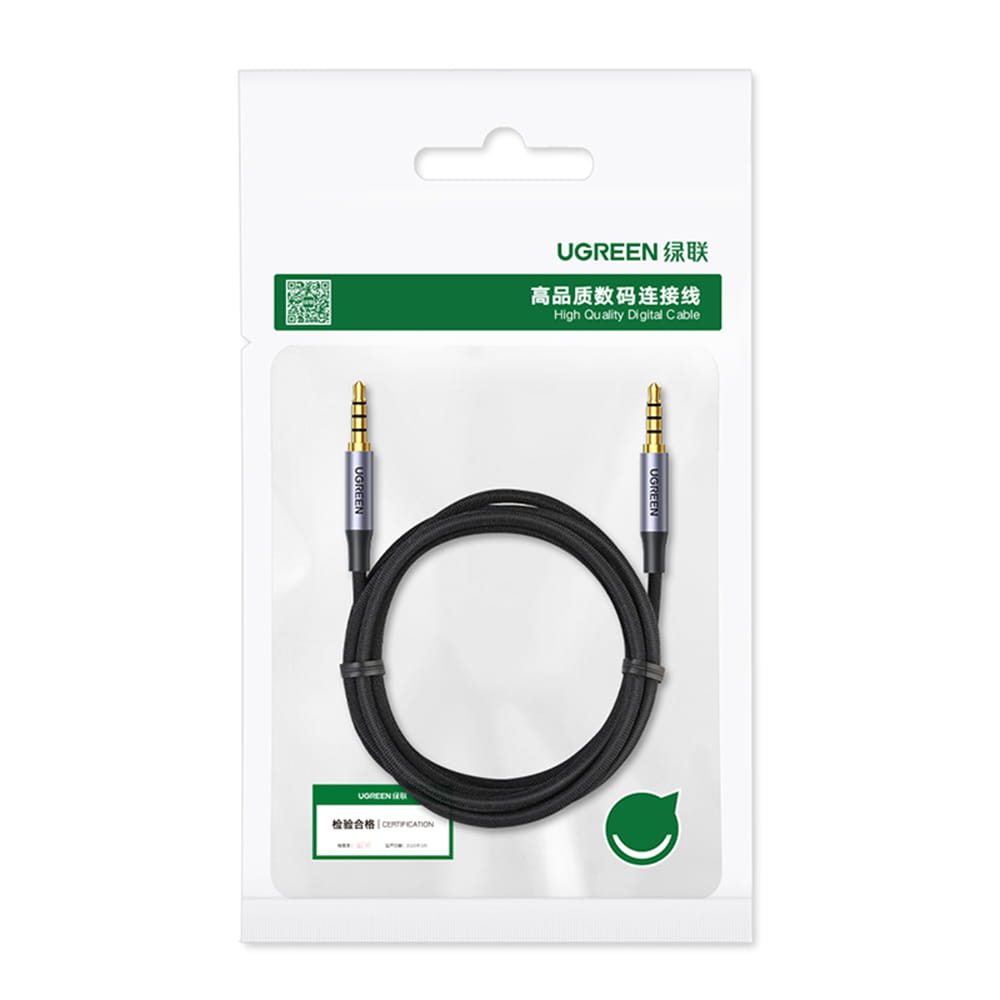 Audiokabel AUX Mini-Jack 3,5 mm (Stecker) zu Mini-Jack 3,5 mm (Stecker), Ugreen, 3 m, Schwarz