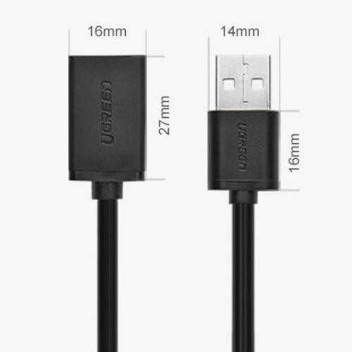 Adapterkabel USB (Buchse) - USB (Stecker), Ugreen 2.0 480Mb/s, 1 m, Schwarz