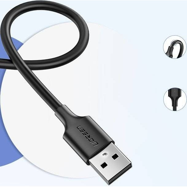 Kabel Ugreen USB-A / Micro USB, 2A, 2 m, Schwarz