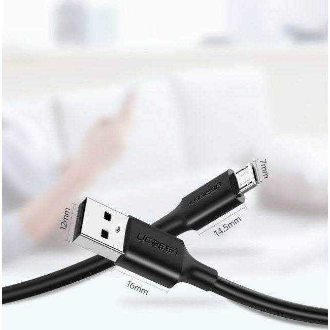 Kabel Ugreen USB-A / Micro USB, 2A, 2 m, Schwarz