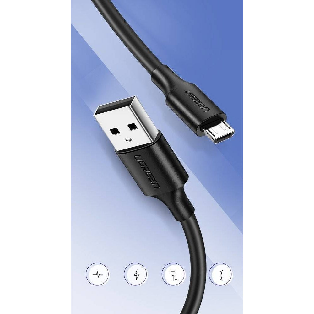 Kabel Ugreen USB-A / Micro USB, 2A, 2 m, Schwarz