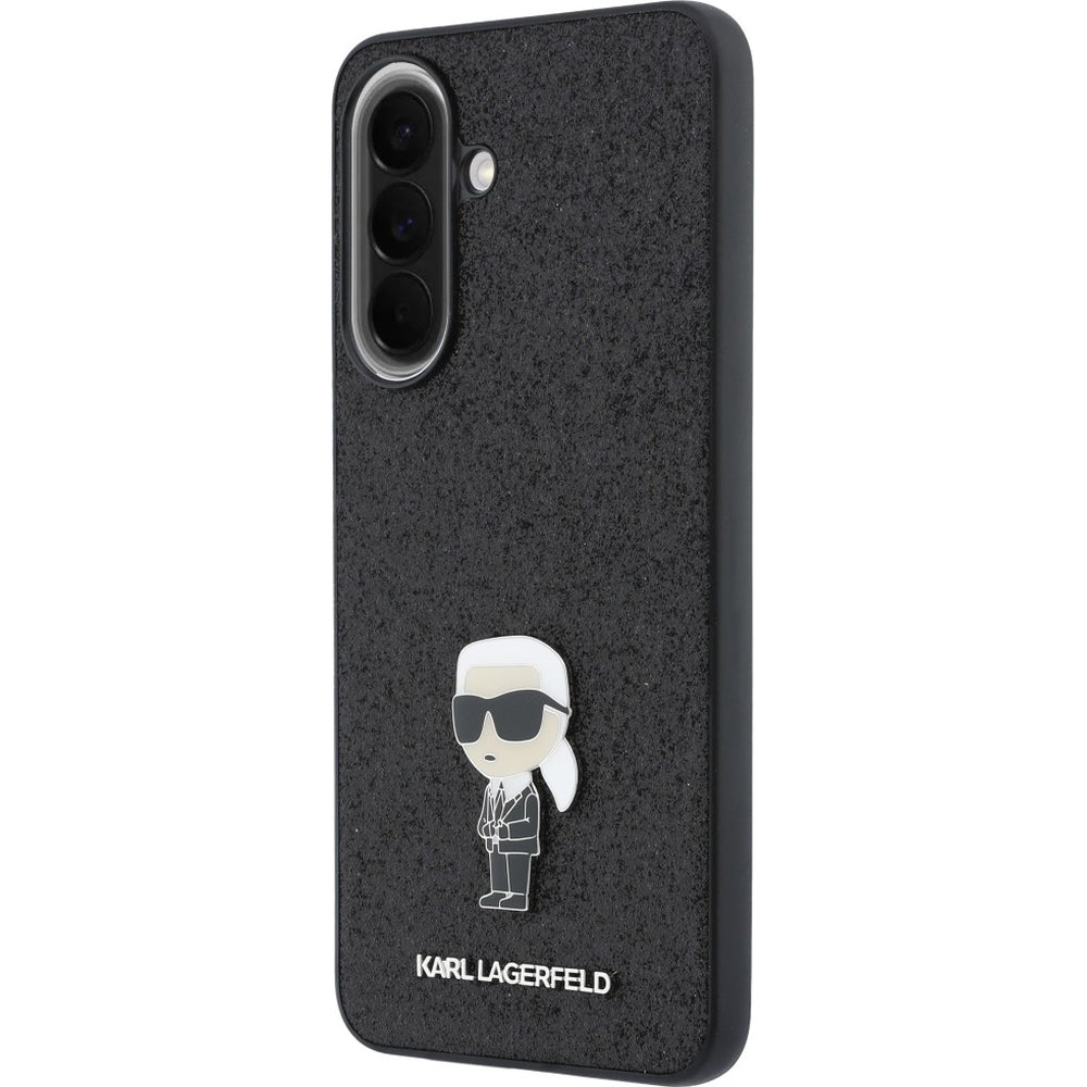 Handyhülle für Galaxy A37 5G, Karl Lagerfeld Fixed Glitter, Schwarz mit Glitzer und dem Karl-Logo