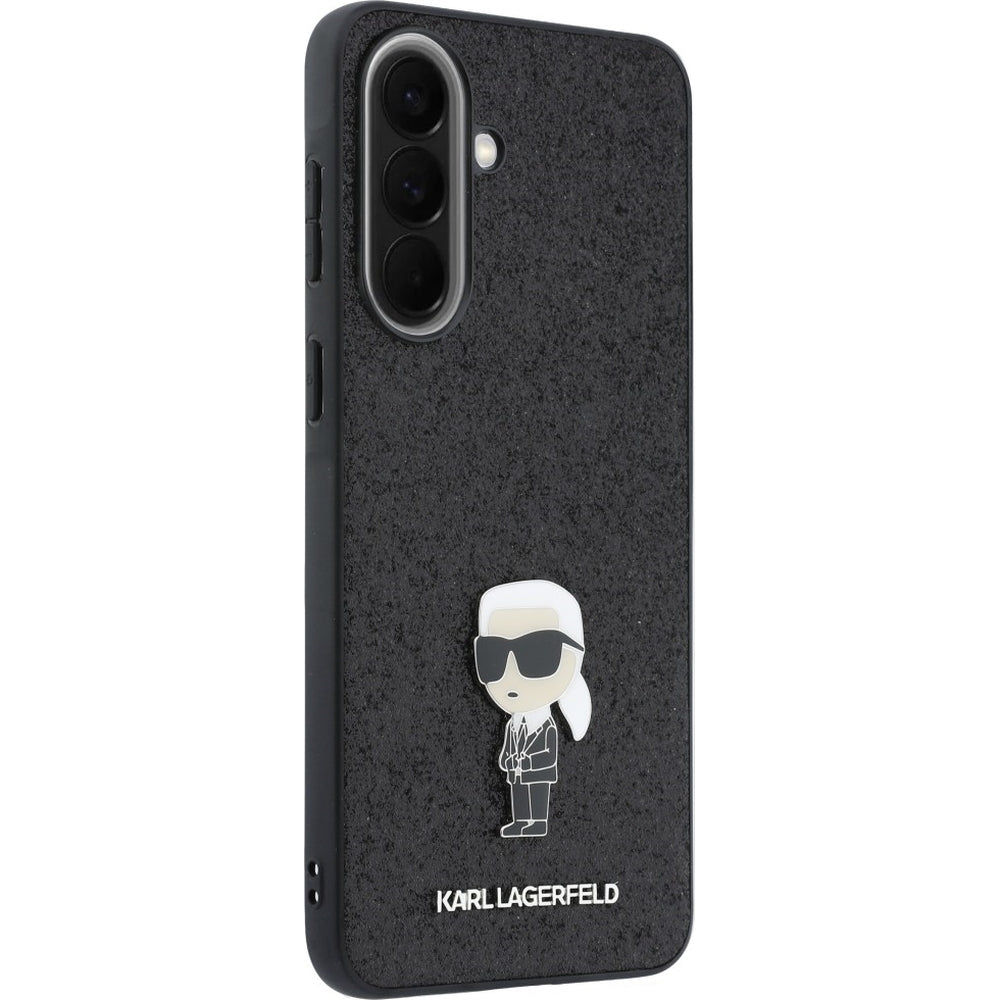 Handyhülle für Galaxy A37 5G, Karl Lagerfeld Fixed Glitter, Schwarz mit Glitzer und dem Karl-Logo