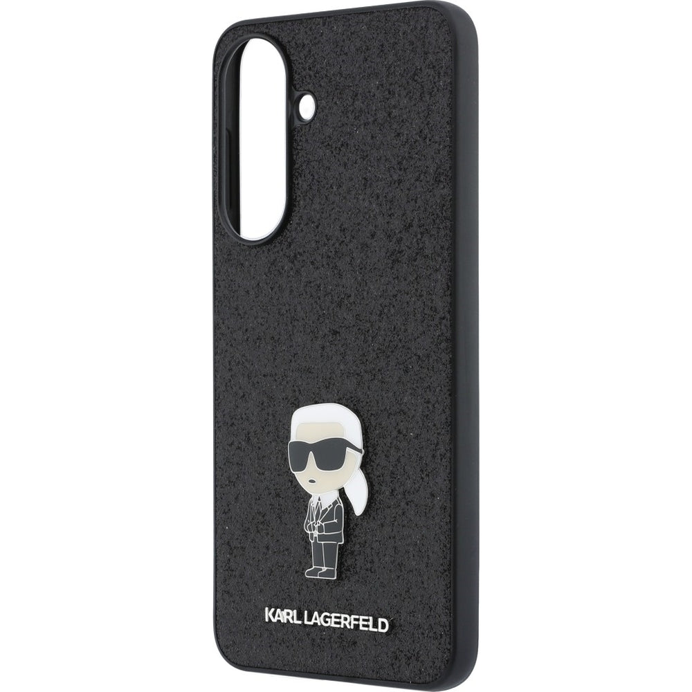 Handyhülle für Galaxy A37 5G, Karl Lagerfeld Fixed Glitter, Schwarz mit Glitzer und dem Karl-Logo