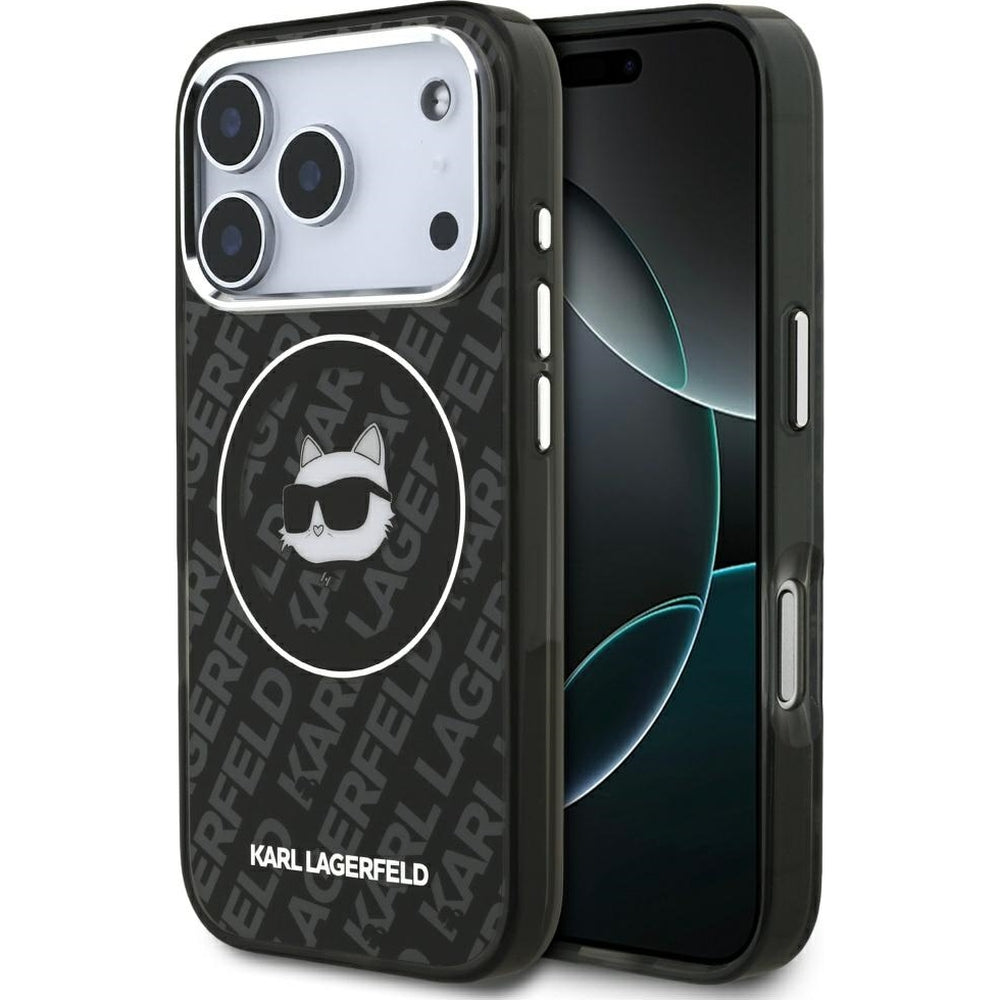 Handyhülle für iPhone 18 Pro / 17 Pro, Karl Lagerfeld IML Karl Head Logo MagSafe , Schwarz