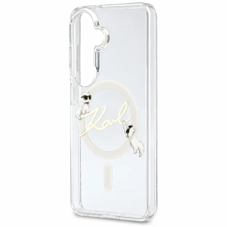 Handyhülle für Galaxy S26 FE, Karl Lagerfeld IML Choupette and Karl Script Logo für MagSafe, Transparent (6/7)
