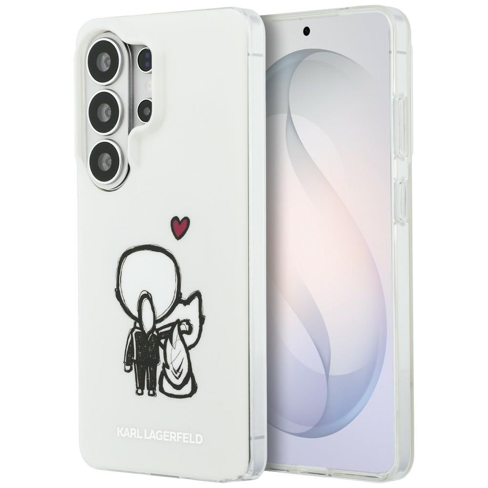 Handyhülle für Galaxy S26 Ultra, Karl Lagerfeld IML Print MagSafe, Transaprent mit Karl Lagerfeld und seiner Katze Choupette