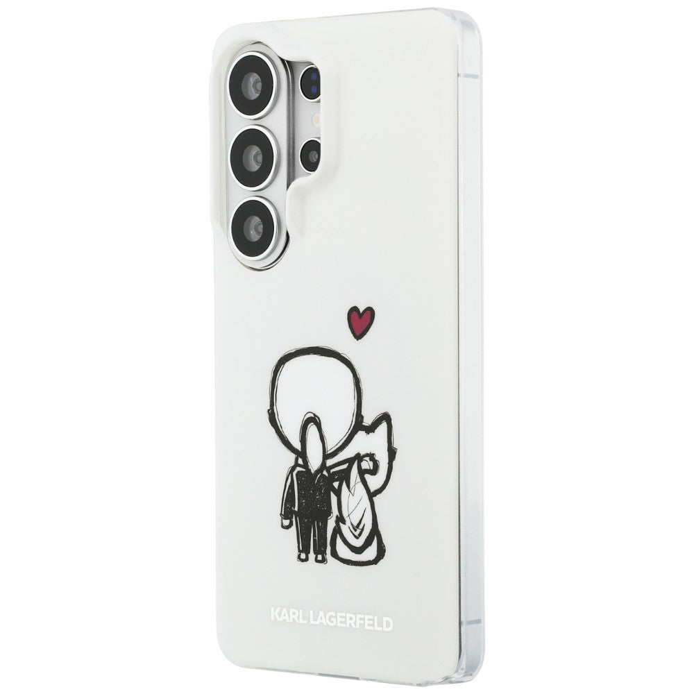 Handyhülle für Galaxy S26 Ultra, Karl Lagerfeld IML Print MagSafe, Transaprent mit Karl Lagerfeld und seiner Katze Choupette