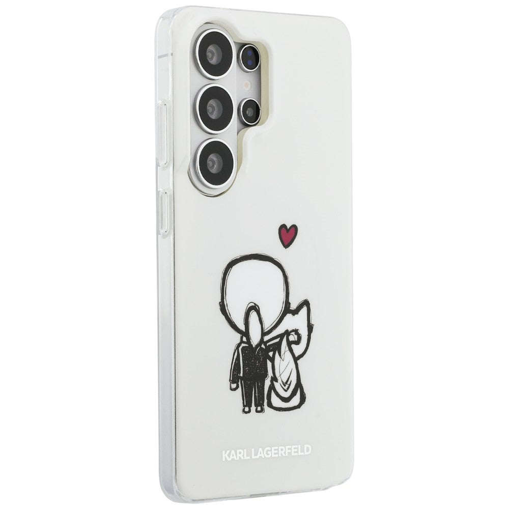 Handyhülle für Galaxy S26 Ultra, Karl Lagerfeld IML Print MagSafe, Transaprent mit Karl Lagerfeld und seiner Katze Choupette