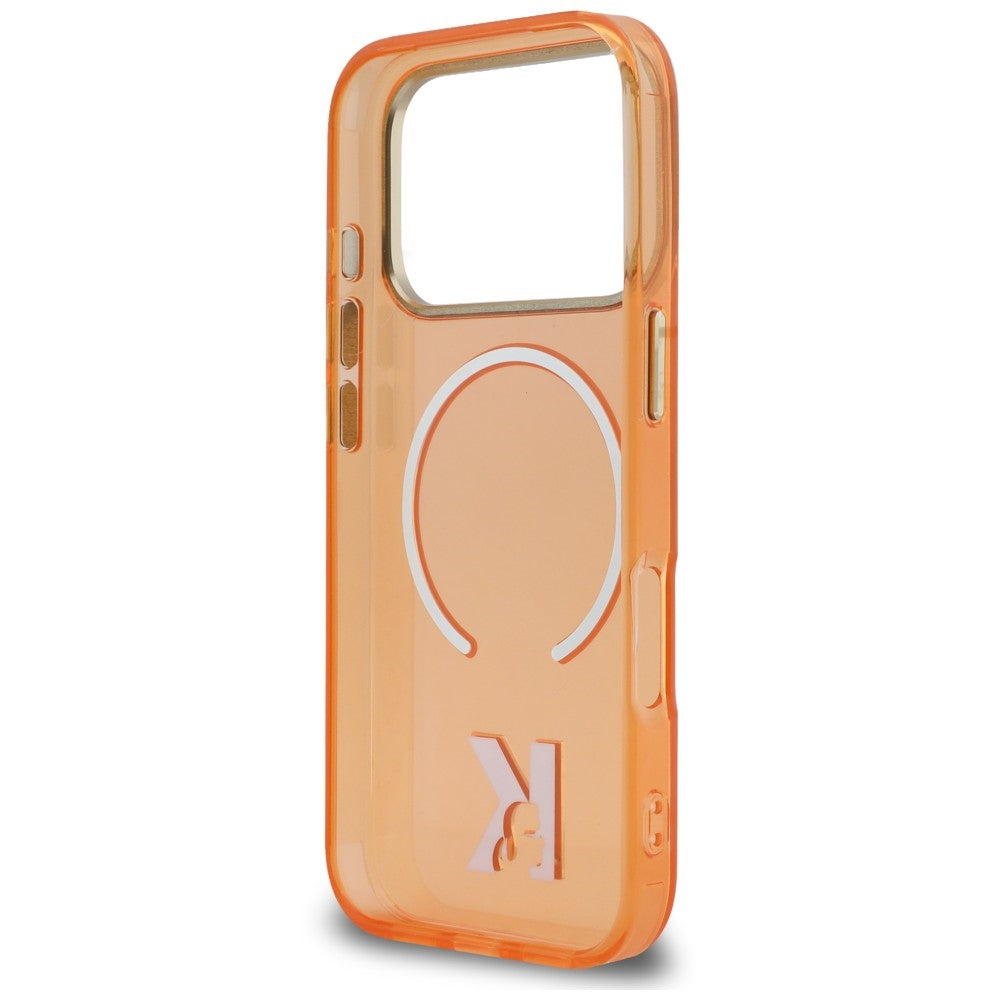 Handyhülle für iPhone 18 Pro / 17 Pro, Karl Lagerfeld IML K Head mit MagSafe, Orange