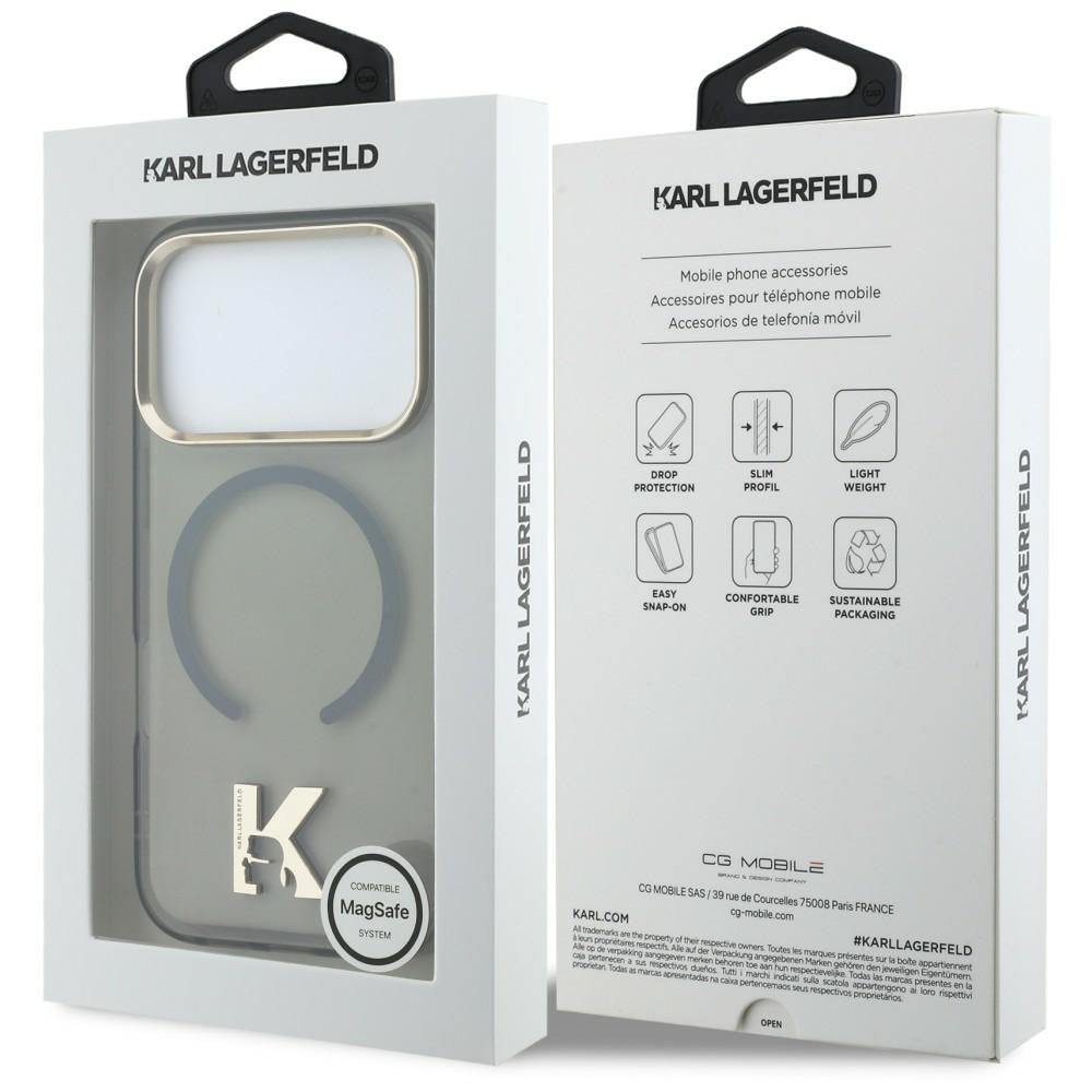 Handyhülle für iPhone 18 Pro / 17 Pro, Karl Lagerfeld IML K Head mit MagSafe, Schwarz