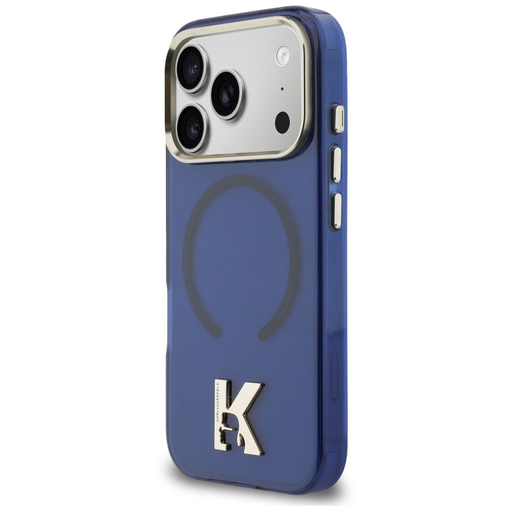 Handyhülle für iPhone 18 Pro / 17 Pro, Karl Lagerfeld IML K Head mit MagSafe, Blau