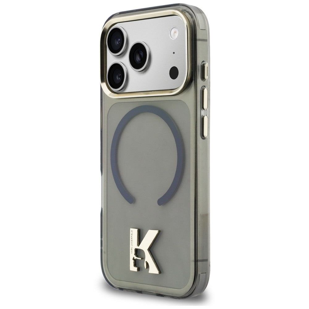 Handyhülle für iPhone 18 Pro Max / 17 Pro Max, Karl Lagerfeld IML K Head mit MagSafe, Schwarz