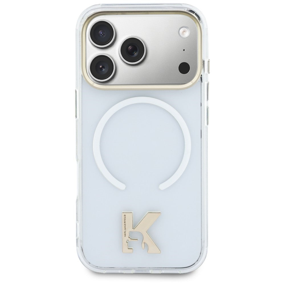 Handyhülle für iPhone 18 Pro Max / 17 Pro Max, Karl Lagerfeld IML K Head mit MagSafe, Transparent