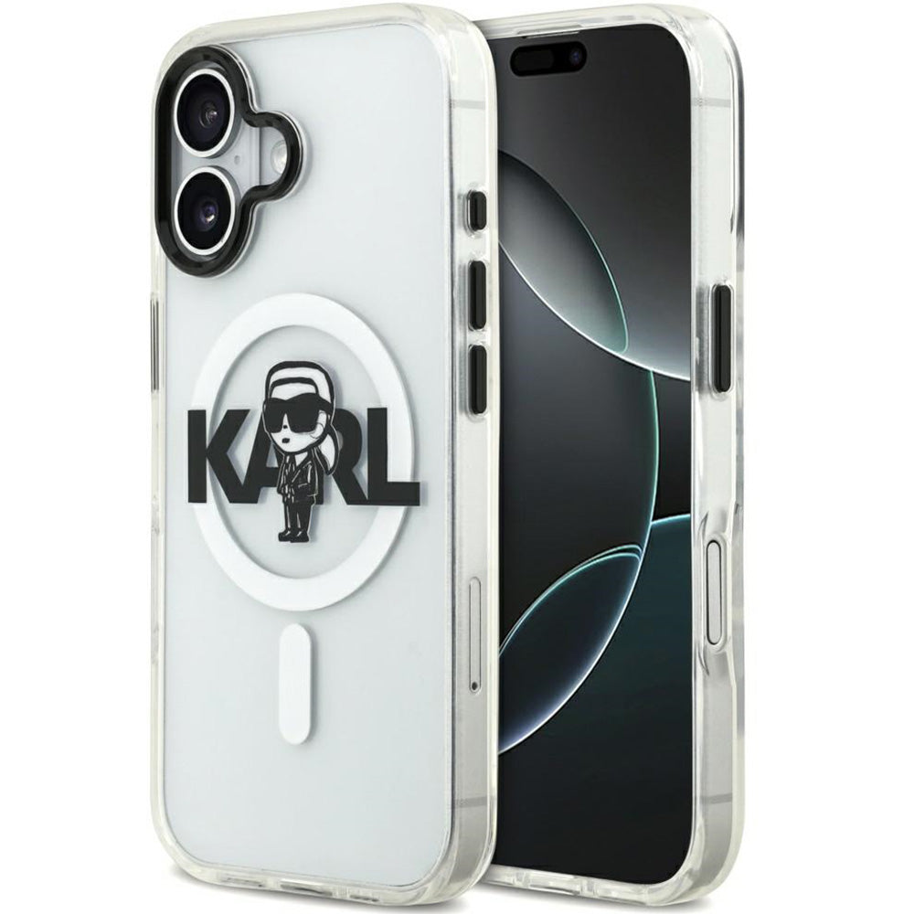 Handyhülle für iPhone 17, Karl Lagerfeld IML Karl Sketch Logo mit MagSafe, Transparent