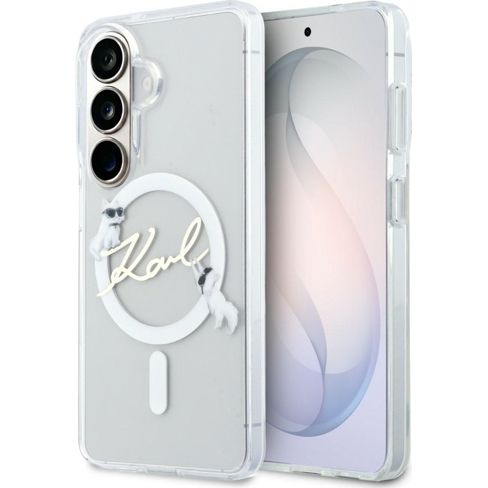Handyhülle für Galaxy S26 Plus, Karl Lagerfeld IML Print MagSafe, Transparent mit der Katze Choupette