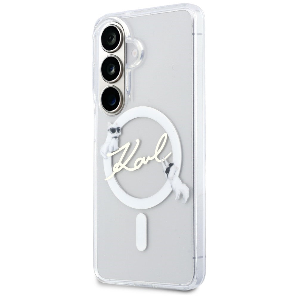 Handyhülle für Galaxy S26 Plus, Karl Lagerfeld IML Print MagSafe, Transparent mit der Katze Choupette
